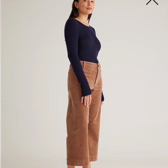 Brown Corduroy Wide-Leg Pants - Picture 3 of 6